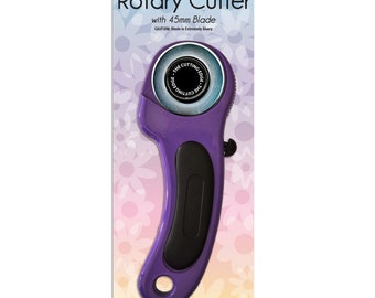 Sullivan 45mm Rotary Cutter - 45mm Blade - Right or Left Hand use - sold by the each - Blade included - Purple Handle