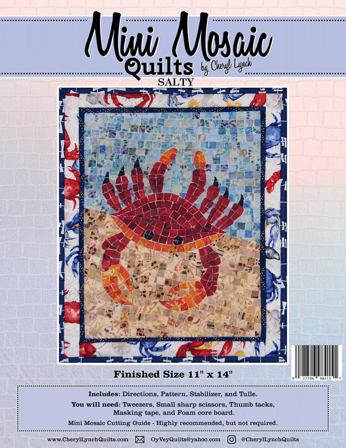 Salty Crab Mosaic Mini Mosaic Quilts From Oy Vey Quilt Designs By Cheryl Lynch MM415 DIY