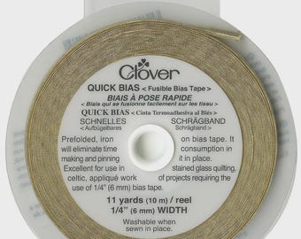 Quick Bias Fusible Bias Tape - 11 yards x .25 inch width - Gold Clover 700