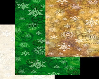 Steampunk Christmas - Desiree Designs for QT Fabrics - Snowflake Gears 28905 G E S - Choose Color - Priced by the half yard