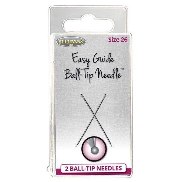 Easy Guide Sullivan-US Ball Tip Cross Stitch Needles - Two Needles per Pack - Choose Size 24, 26, or 28