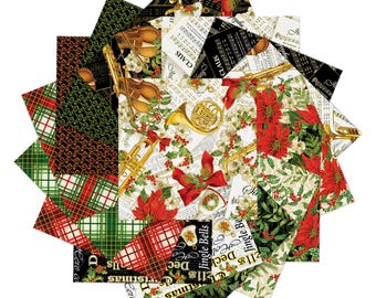 Christmas Musical - 10-Inch Square Collection - Kanvas Studio for Benartex - 42 piece set