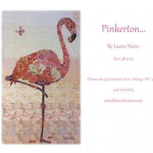 Flamingo Collage - Laura Heine Pattern - Applique - Pinkerton Flamingo 36&quot;x64&quot; - DIY Pattern Or Kit Option - full size reusable template