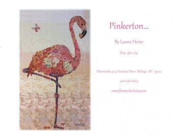 Flamingo Collage - Laura Heine Pattern - Applique - Pinkerton Flamingo 36"x64" - DIY Pattern Or Kit Option - full size reusable template