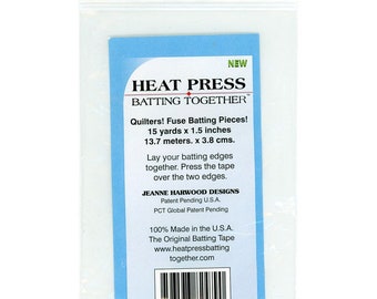 Heat Press Batting Tape - Seam Tape white -choose narrow or wide - sold by the roll