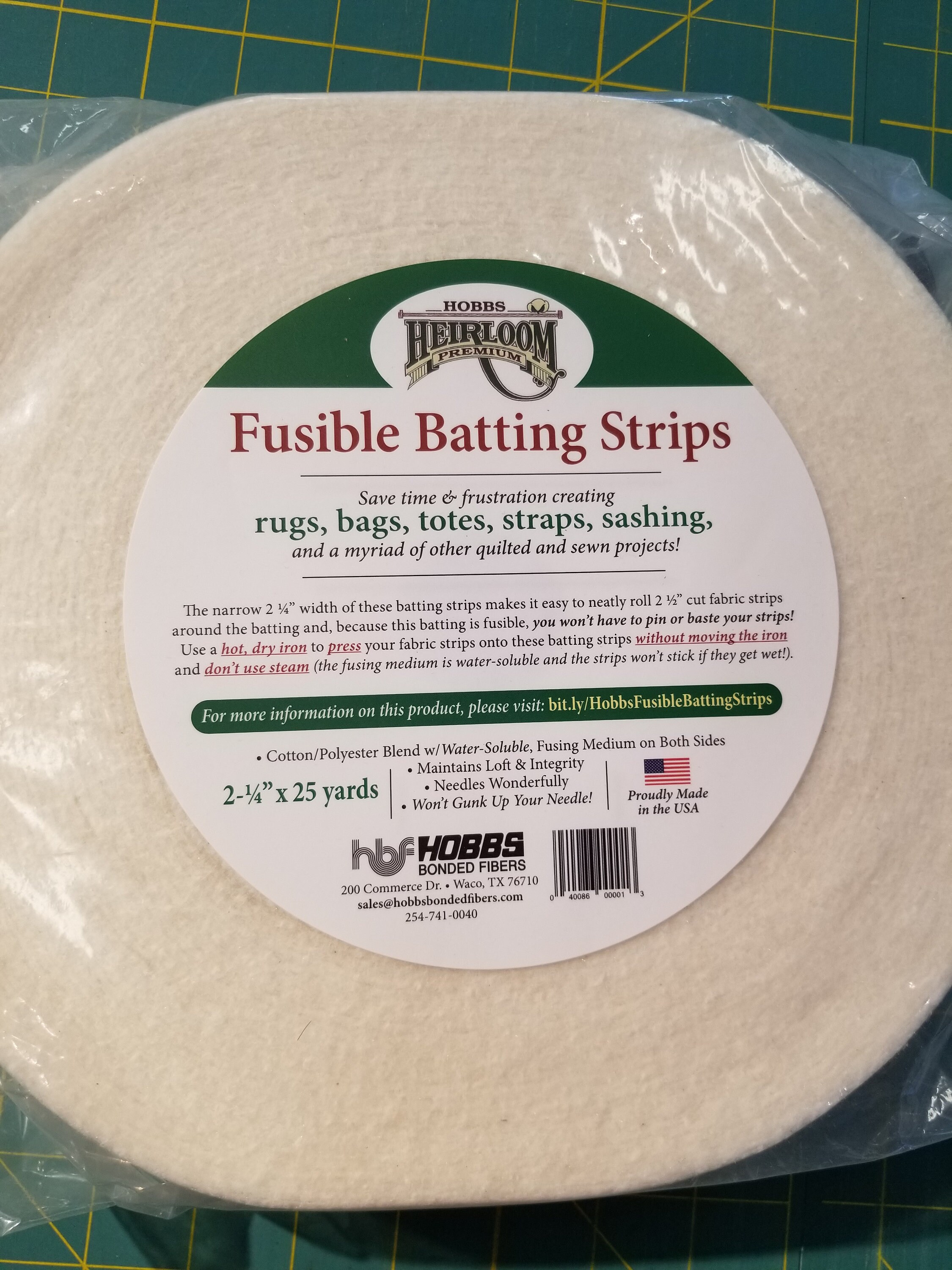 Hobbs Heirloom Fusible batting strips Jelly Roll Batting Strip sold