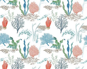 Ocean Reef - 14801 White - Free As The Ocean Collection Lisa Audit - Riley Blake Fabrics - Priced by the half yard