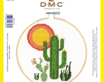 Cactus DMC Stitch Kit Collection - BK 1911L - Approximately 10" x 10" Finished - DIY Kit Project