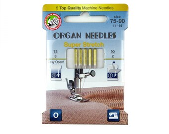 Organ Super Stretch Needles Assortment -  Sizes: 75-11 /90-14  - 5 Needles per pack 9456