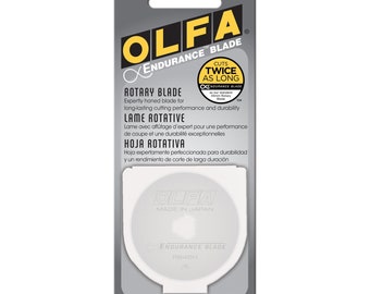 Olfa Endurance Rotary Cutter Blade - High Quality Blade - Replacement Blade Choose 45mm or  60mm  - single pack, or 2-pack with storage case