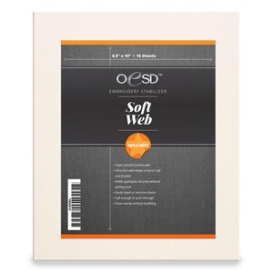 SoftWeb Embroidery Stabilizer Sheets - 10 sheets 8-1/2&quot; x 10&quot; - White -  Oklahoma Embroidery Supply & Design