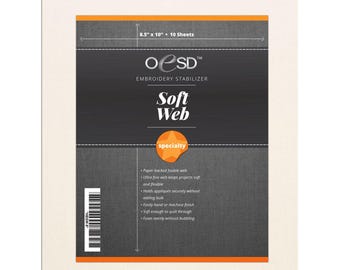 SoftWeb Embroidery Stabilizer Sheets - 10 sheets 8-1/2" x 10" - White -  Oklahoma Embroidery Supply & Design