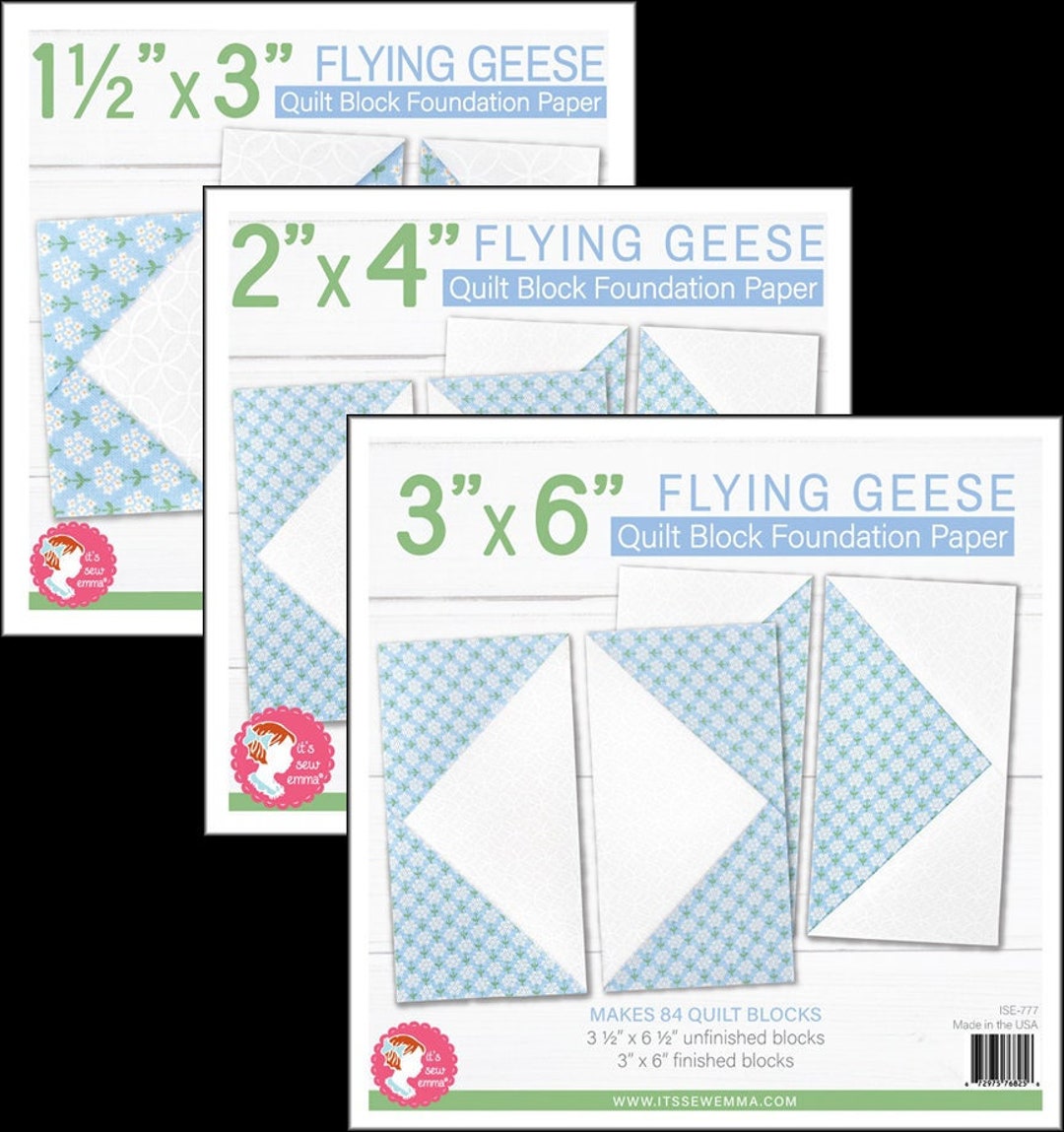 FPP Print Your Own Flying Geese 8 Sizes Foundation Paper Piecing PDF  Beginner Friendly 