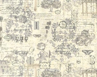 3 Sisters Favorite Collage 44370 11 Charcoal - Etchings - Moda Fabrics - Priced by the half yard