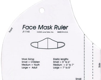 Face Mask Template Ruler - June Tailor Ruler Acrylic - 6"x6" -  Made in the USA - DIY Project