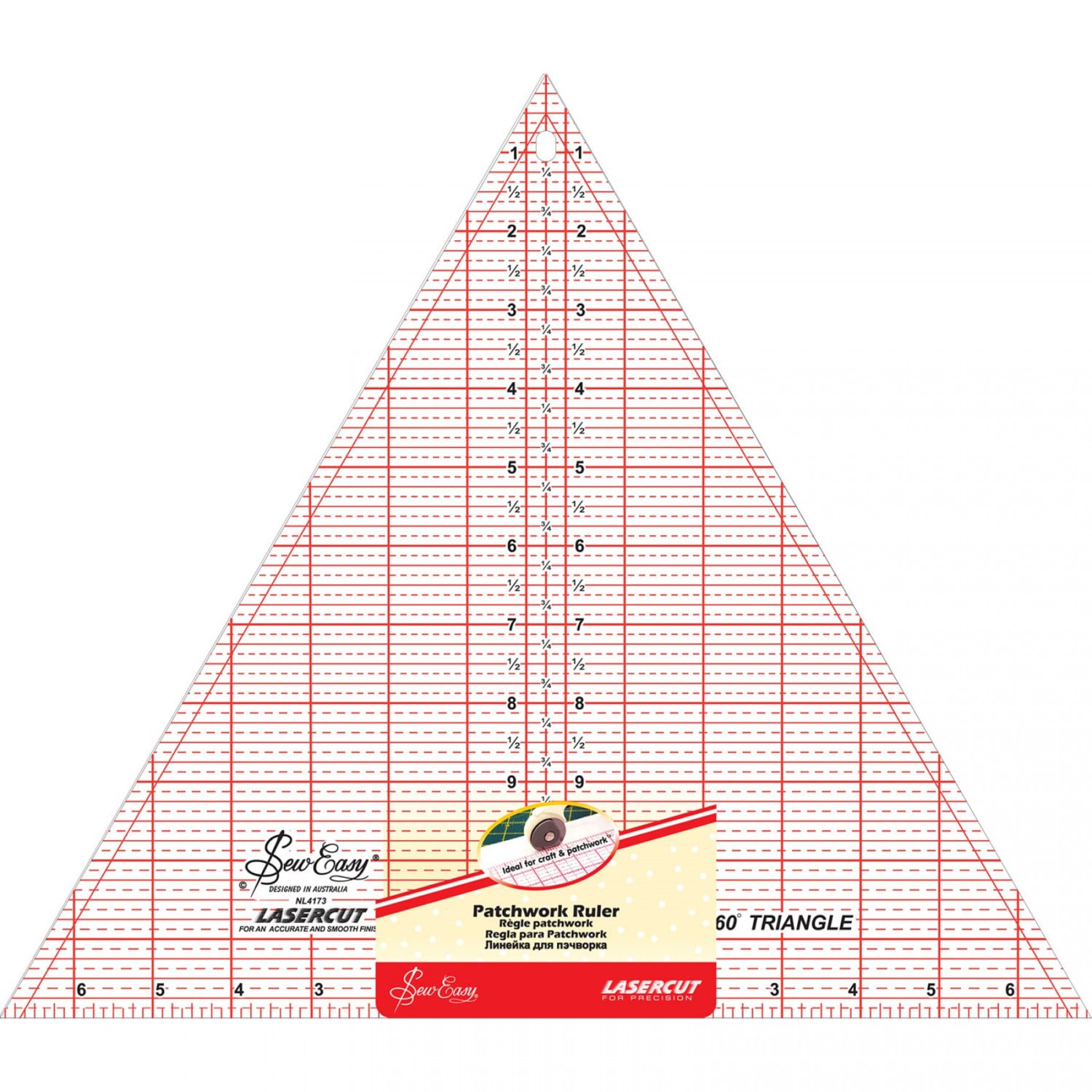 Marti Michell 12 60 Degree Triangle Ruler-3 To 12 Inches Finished