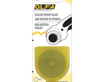 Olfa Scallop Rotary Cutter Blade - High Quality Blade - Replacement Blade 45mm  - single pack with storage case