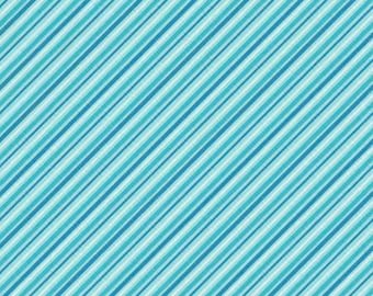 Underwater Wonders - Diagonal Stripe Teal Blue 36298 470 - Priced by the half yard