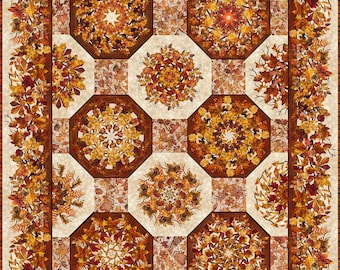 Falling Leaves - Falling Leaves Kaleidoscope Quilt Kit -  In The Beginning by Jason Yenter - Priced by the 1/2 yard
