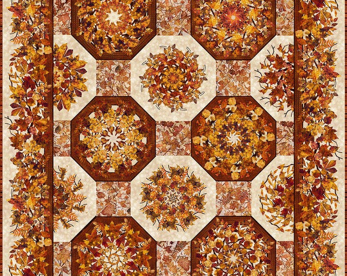 Featured listing image: Falling Leaves - Falling Leaves Kaleidoscope Quilt Kit -  In The Beginning by Jason Yenter - Priced by the 1/2 yard