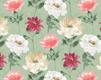 Spring Florals - All you Need is Love by Beth Grove for David Textiles 5911 3 Sage - Priced by the 1/2 yard