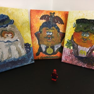 Drie (3) 8x10&quot; Halloween McNugget Buddies Schilderijen