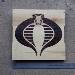 Original Woodburned G.I. Joe Cobra Logo