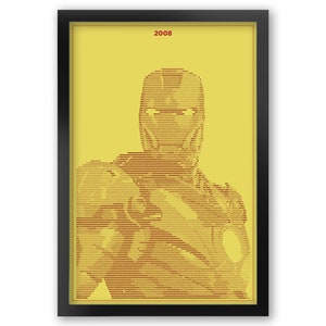 Iron Man (2008) Inspired Binary Code Typography Print