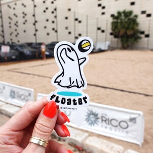 Volleyball Sticker - Ghost Floater | Sports Water Bottle Sticker | Team Gift | Cute Volleyball Decal | Athlete Planner Sticker