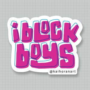 I Block Boys Volleyball Sticker | Girl Power Sports Sticker | Cute Volleyball Decal for Laptop, Water Bottle, or Planner