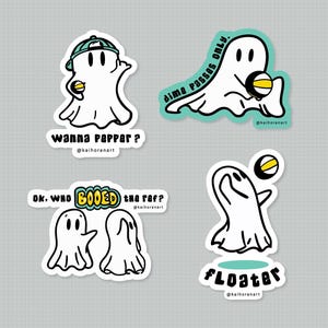 Ghost Volleyball Sticker Pack | Cute Sports Stickers for Players | Fun Volleyball Decals for Water Bottles, Laptops & Planners