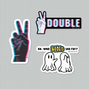 Volleyball Ghost Sticker Pack – Who Booed the Ref + Doubles 3D Stickers | Funny Team Decals for Players & Coaches
