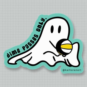 Volleyball Sticker - Ghost | Dime Passes | Sports Water Bottle Sticker | Team Gift | Cute Volleyball Decal | Athlete Planner Sticker