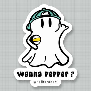 Volleyball Sticker - Ghost Pepper | Sports Water Bottle Sticker | Team Gift | Cute Volleyball Decal | Athlete Planner Sticker