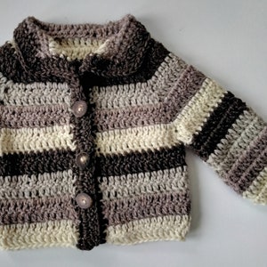 Pattern Crochet Basic Cardigan Baby Newborn Child Easy to Follow Instructions  Boy Girl sweater