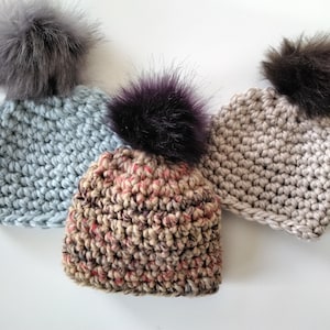 Pattern crochet chunky Knit Beanie / Easy  / beginner instructions / PDF file / Simple pattern /  Sizes Preemie  through large adult