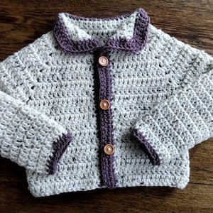 Pattern Crochet Basic Cardigan Baby Newborn Child Easy to Follow Instructions  Boy Girl sweater