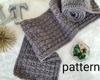 Pattern Crochet Scarf / Pattern textured crochet scarf / DIY crochet neck warmer / Instructions Easy  knit cowl
