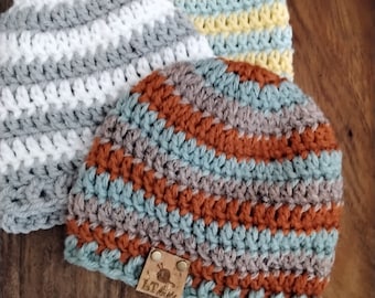 Pattern Crochet Easy Hat Baby Beanie / beginner / simple pattern PDF download Modern / newborn ,0-3 month ,3-6 month ,6-12 month