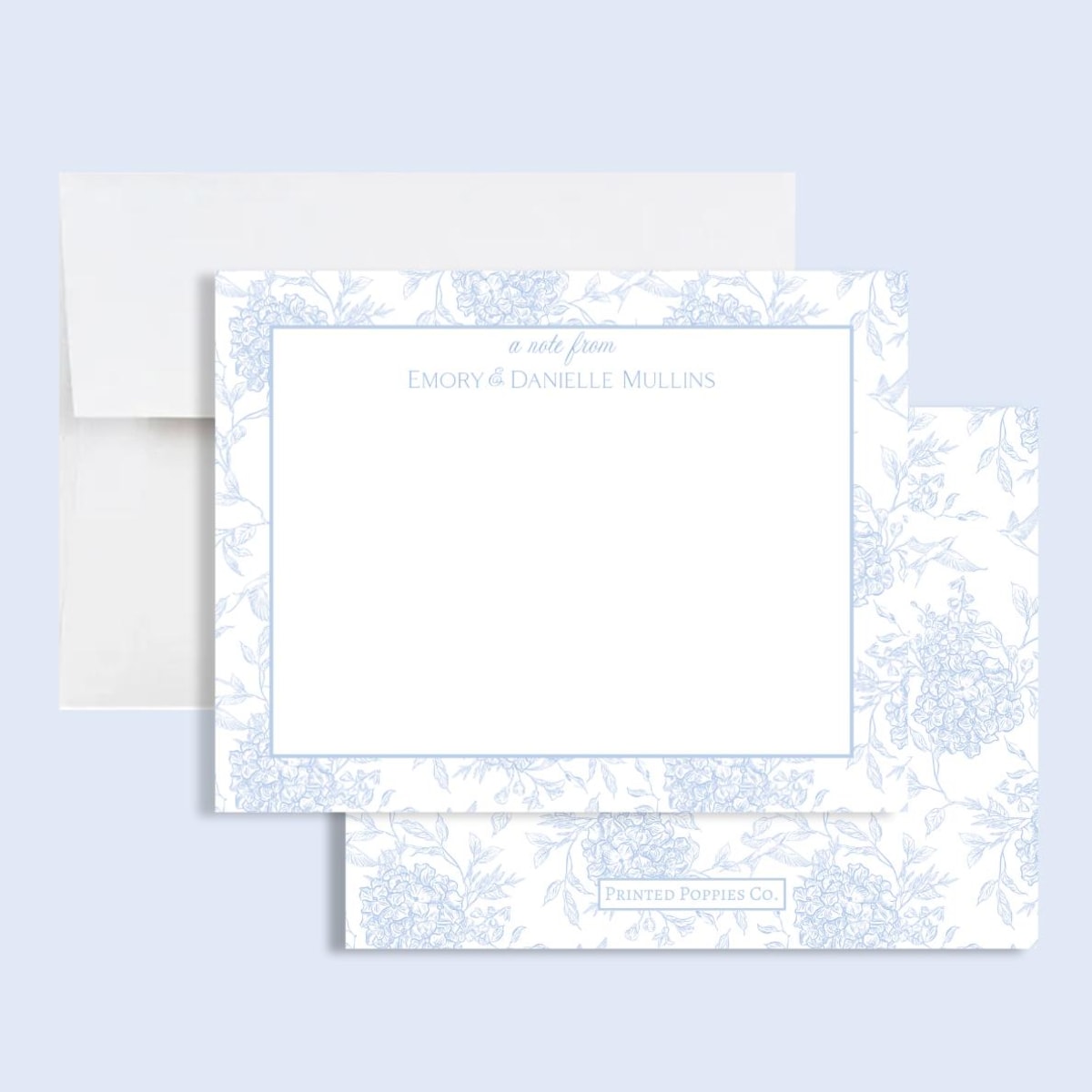 Personalized Stationery | Hydrangea Toile | Chinoiserie | Blue Stationery Women, Thank You Note Cards, Printed Stationery, Felt Paper - Etsy