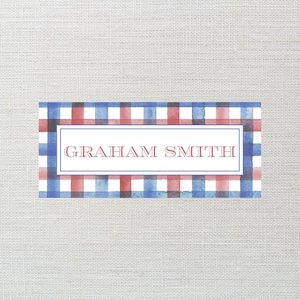 PRINTED Personalized Water-Resistant Name Labels Blue | 60 Pack | 1x2.625&quot; Stickers for Kids | Back to School, Daycare | Mother&#39;s Day Out