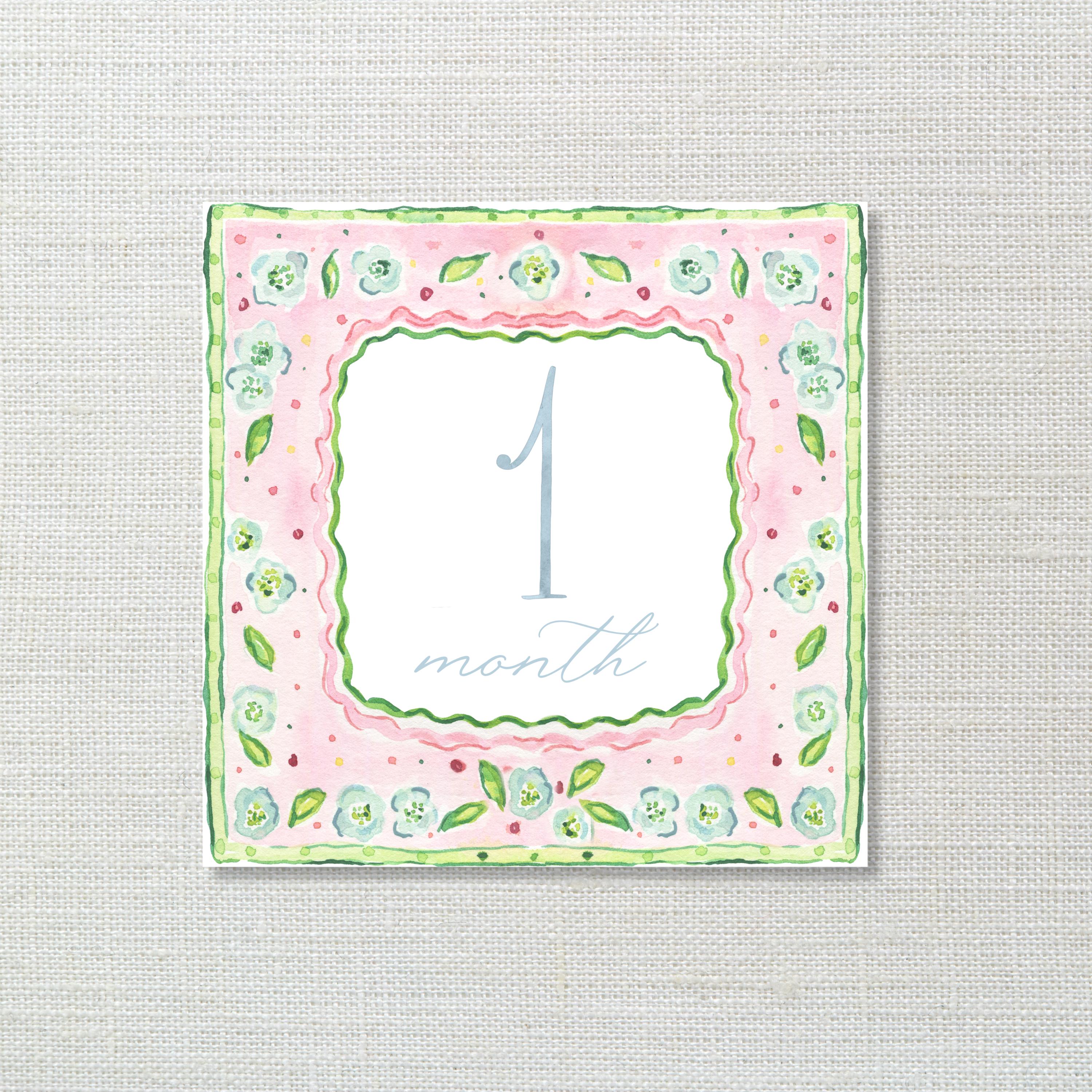 Baby Girl Floral Milestone Cards Printed - Etsy