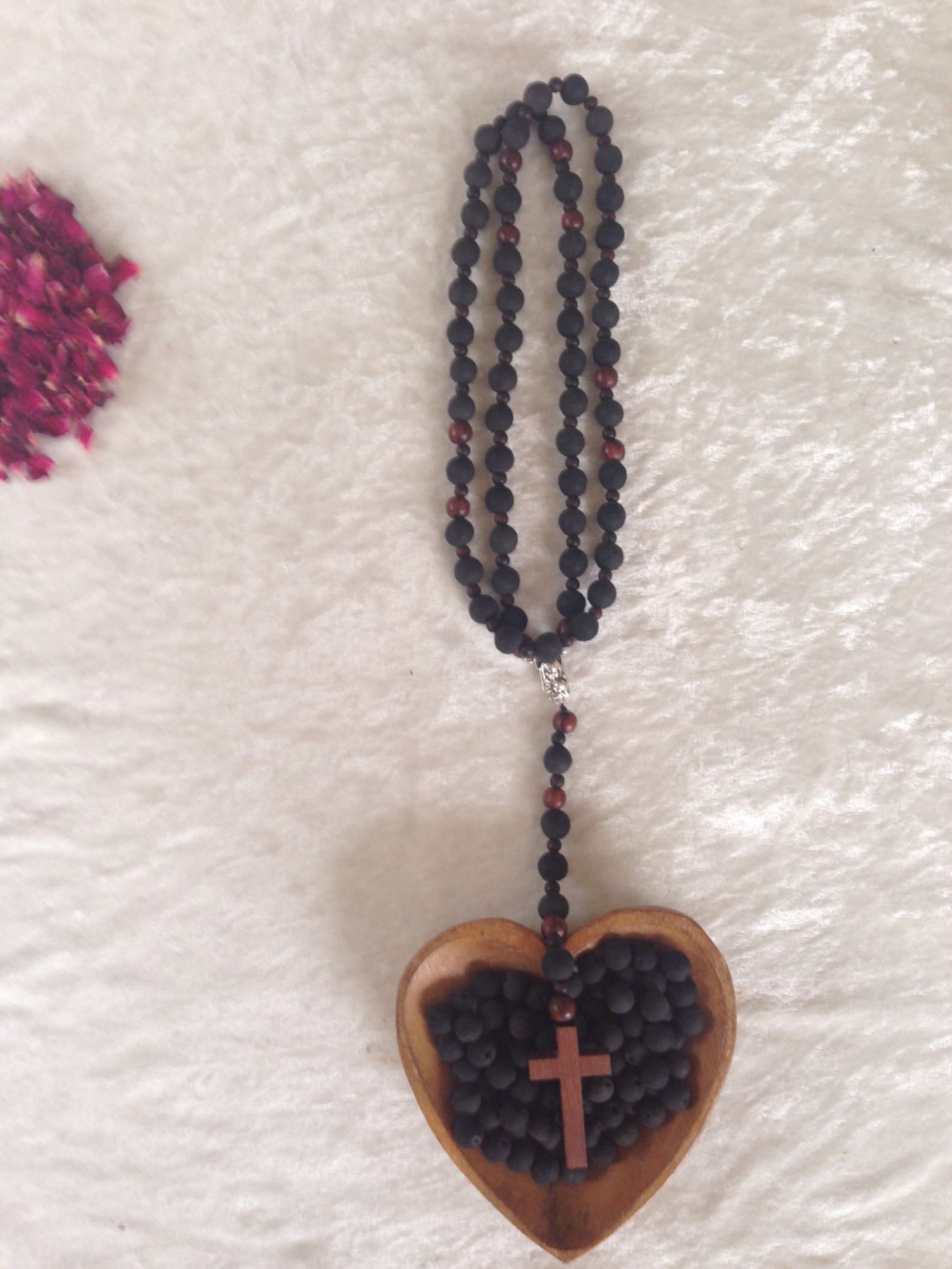 Rose Petal Rosary, Prayer Meditation Beads, Handmade Rosary, Buddhist