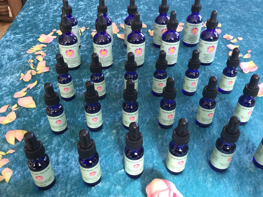 Wild Rose Glycerite, Pure Rose Flavouring, Made With Wild Rose Petals