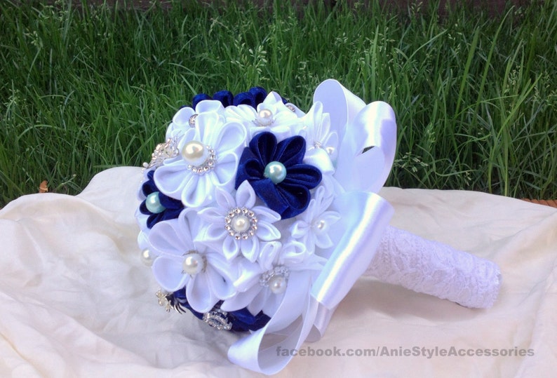 Romantic royal blue wedding bouquet Bridal bouquet Etsy