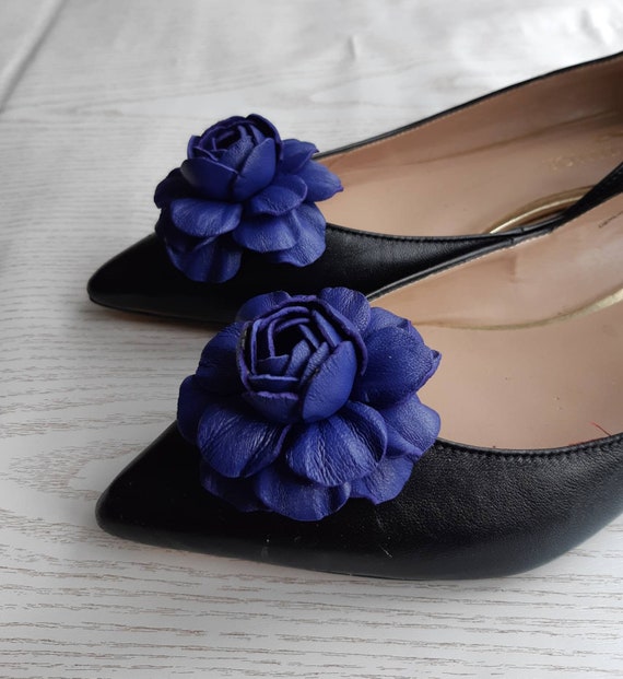 leather flowers for shoes