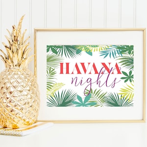 Havana Nights Printable.  Instant Download.