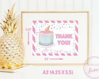Thank You Card • Ice Cream Party • Ice Cream Birthday • Sprinkles • Ice Cream Parlor