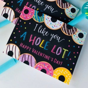 Donut Valentine&#39;s Day Cards • Valentine&#39;s Day Class Exchange Cards • Class Valentines
