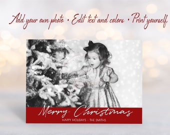 Christmas Photo Card • Digital or Printable • Edit Yourself